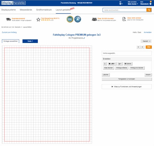 displayhersteller.de Layout Editor